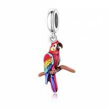 1 pieza Colgante de loro de plata de ley 925, joyería decorativa de estilo tropical DIY, regalo unisex - Plateado - Ver 2