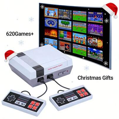 Portable Dual-Player Classic Gaming Console – USB Powered Mini Arcade System – Easy TV Connection For Parties And Holiday Fun