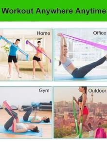 1pc/5pcs Multi-Color Elastic Resistance Bands, Yoga Stretch Bands, Fitness Workout Bands, Suitable For Yoga, Gym, Strength Training, Home Exercise - Multicolor - View 7