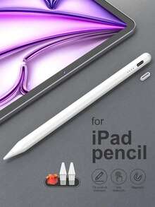 Capacitive Pen Compatible With Apple Pencil 1/2, Prevents Accidental Touch, Multi-Color With Magnetic Suction, Latest Tablet Pen Compatible With Pro, Mini 6, Air 2025-2018, Compatible With Apple Pencil, 90mAh Battery Capacity - Multicolor - View 5