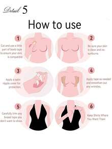 5cm*5m Invisible Self-Adhesive Breast Petals Lift Tape Bra Strapless Nipple Cover Pasties - Beige - View 6