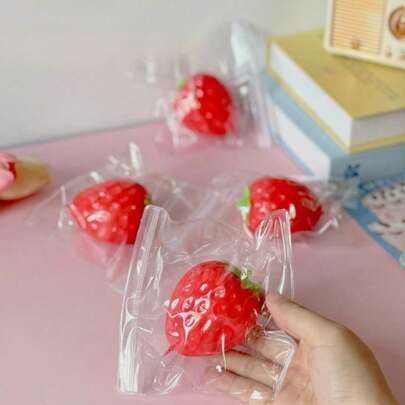 1pc Mini Strawberry Squishy Toy - Stress Relief Toy - Squeeze Toy - Soft Toy - Squishy Toy - Fidget Toy - Stitch Toys - Travel Toys - Classroom Fidget Toys - Mini Bath Toys - Christmas Stationery Stress Ball, Birthday Gift, Perfect Gift, Present, Toys, Games