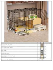 Modular Kitten Cage With Drawer Litter Box, Independent Toilet, Indoor Cat Fence - Multicolor - View 14