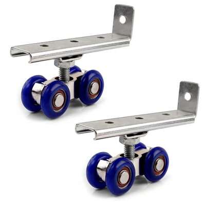 Set de 2 rodillos para puerta corredera, herrajes para puertas corredizas, polea con 4/8 ruedas para colgar puertas de madera en el hogar, riel y polea