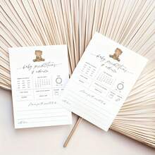 25/50 Pcs Premium Smooth Paper Prediction And Advice Sheets, Designed With Stylish Neutral Colors And Adorable Teddy Bear Motifs, Prediction & Advice Cards For New Parents, Birthday Parties, Baby Shower Party Favors - Multicolor - View 5