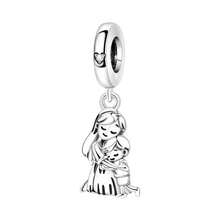 CYMYSS 1pc Heartwarming Cartoon Style 925 Silver Plated Cubic Zirconia "Mother Hugging Child" Pendant, Mother's Day/Birthday Gift For Women - Multicolor - View 8
