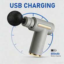 FollowBreak Handheld Electric Massager, Power Supply: Rechargeable, 800mAh Battery Capacity, Portable Massage Tool - Suitable For Back, Neck And Full Body - 6 Speed Levels - Equipped With 4 Massage Heads, Ideal Gift - Multicolor - View 4