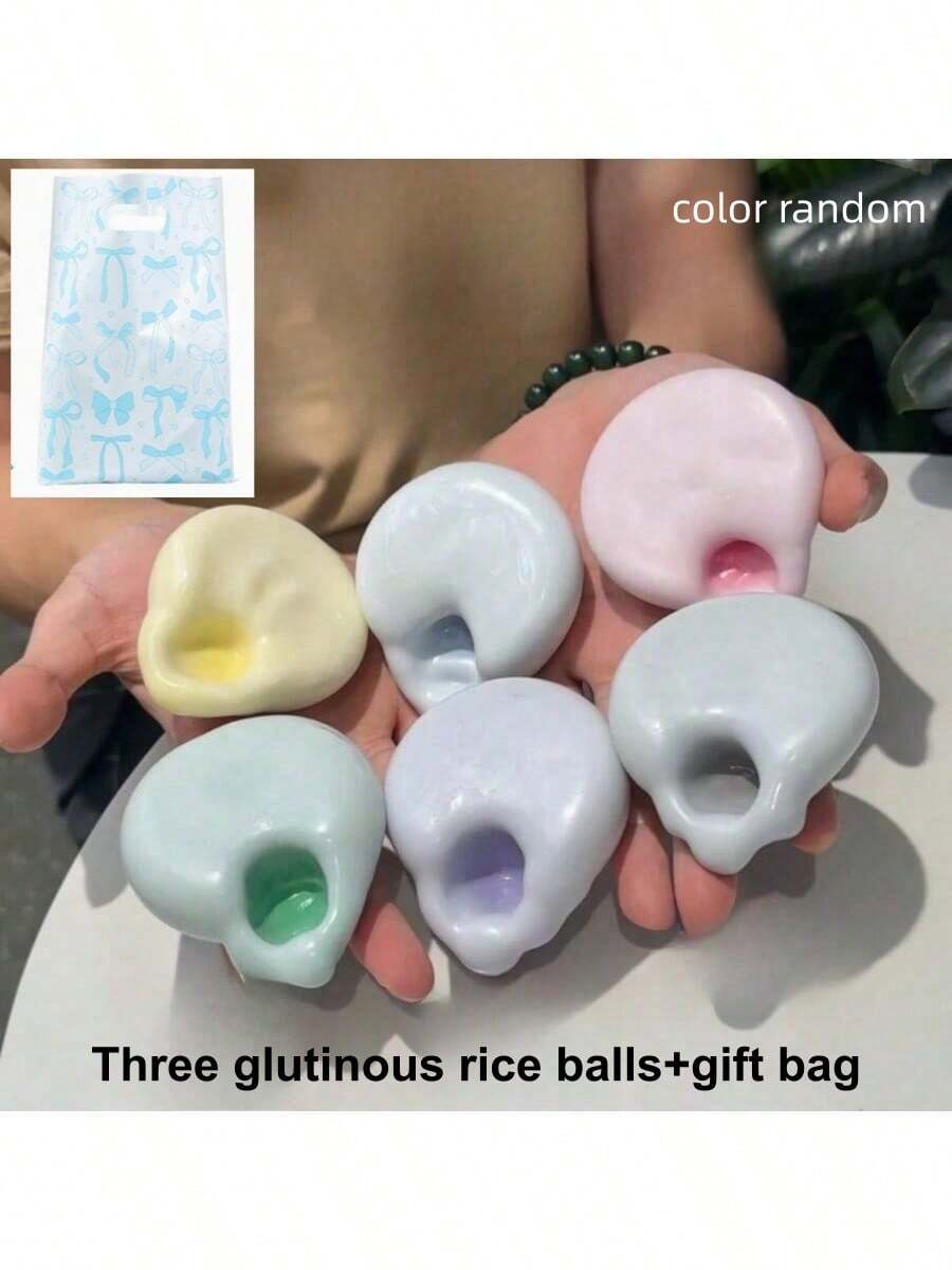 1/2pcs Super Fun Stress Relief Mochi Squishies, Ultra Soft & Thin Ice Cream Mochi Squeeze Toys, Anxiety Relief, Mood Healing, Squishy Squeeze Toys With Color Changing, Stress Relief Cube With Random Color Gift Bag - Multicolor - View 1