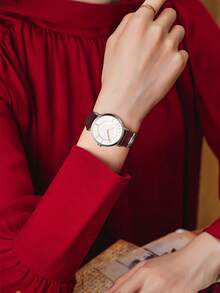 Versace Medusa Collection Luxury Women's Quartz Watch, PU Leather Strap And Steel Case For Ladies Watch - Red - View 4