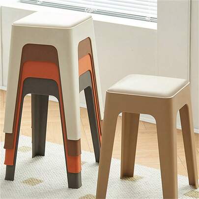 スタッキングチェア スタッキングスツール 屋台椅子 クッション付 腰掛け 椅子 頑丈 積み重ね可能 来客用 28*28*48cm