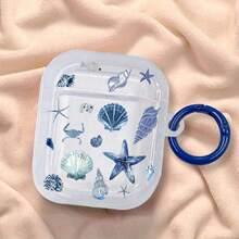 1pc Ocean Series Seashell Design Wireless Bluetooth Earphone Case Compatible With Apple 1/2/3/4, Pro, Pro2, Pro3 - Multicolor - View 3