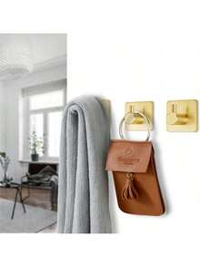 Ganchos de pared autoadhesivos de acero inoxidable de 1/4 pulgada, ganchos adhesivos resistentes, sin necesidad de perforar, adecuados para toalleros, percheros, portallaves, etc. - por favor elige - Ver 5