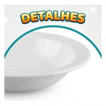 Set Of 10 Round Plastic Deep Plates For Meals - White - View 2