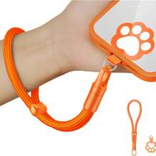 360° Rotatable Phone Lanyard With Cat Lock, Adjustable Anti-Lost Soft Phone Wris - Orange - View 6