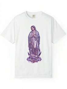 1 camiseta mexicana para mujer, camiseta con gráfico de Nuestra Señora de Guadalupe, camiseta católica de la Virgen María, top cómodo de 180 g para la familia, camiseta moderna estilo Y2K, camiseta lavable a máquina, camiseta de textura suave, un bonito regalo para mujeres, top de cuello redondo. Top cómodo de 180 g para la familia, camiseta moderna estilo Y2K, camiseta lavable a máquina, camiseta de textura suave, un bonito regalo para mujeres, top de cuello redondo. - Blanco - Ver 1