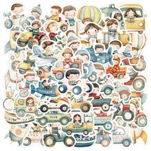 50pcs Cartoon Vehicles Stickers Aesthetic Transport Vibes For Journal, Phone Case, Tablet, Water Bottle, Helmet, Bike, Luggage, Waterproof Decals - Multicolor - View 9