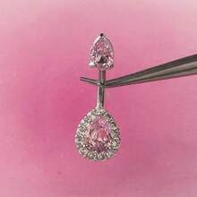 Trending European And American Copper Zirconia Crystal Water Drop Navel Ring, Stainless Steel Piercing Jewelry - Multicolor - View 3