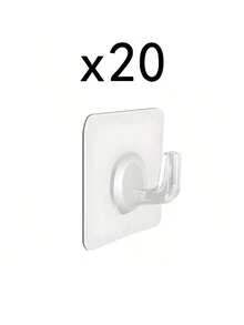 4/10/20 piezas Ganchos adhesivos para baño, ganchos adhesivos transparentes de acrílico resistentes, adecuados para paredes lisas, azulejos, vidrio, regalo de Navidad - Multicolor - Ver 9