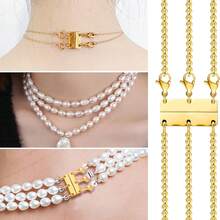 Layered Magnetic Necklace Clasp, 18K Gold And Silver Separators For Stackable Necklace Clasps, Jewelry Clasps For Necklace Separation And Extension - Multicolor - View 3