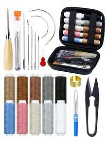 Heavy Duty Sewing Tool Kit, Includes Needles, Threads, Seam Ripper, Suitable For DIY On Car Seats, Carpets, Shoes, Backpacks - Multicolor - View 8