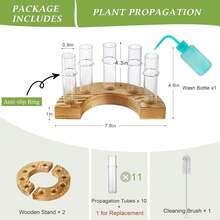 Euuztu 2 PCS Plant Propagation Station With Wooden Stand, Valentines Day Gifts, Glass Terrarium Vases Plants, Birthday Gifts Women Mom Plants Lovers, Home Office Garden Decor, 10 Tubes - Medium - 查看 9