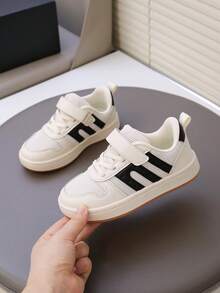 New Style Boys' Sports Shoes, Hook And Loop Flat Bottom Comfortable Breathable Mesh Sneakers - Beige - View 3