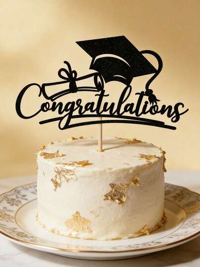 2026 Graduation Cake Topper With Shiny Graduation Cap And Diploma, 2026 Graduation Party Theme Decor, Graduation Celebration Party Decorations
