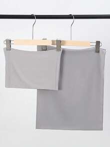 2pcs Women Scarf Tie Headband Set, Versatile Underlay Cap Combo, Hijab, Middle East Ramadan Abaya Matching, Elastic Underlay Cap, Chiffon Scarf Hat Set, Casual Outfit - 12# Light Gray - View 5