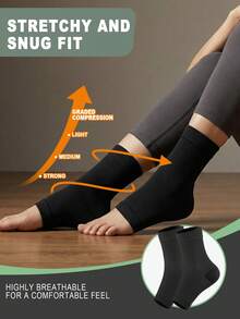 1 Pair Of Unisex Compression Open Toe Ankle Socks Suitable For Running Travel Work Breathable Sport Ankle Pad - Multicolor - View 9