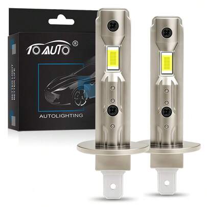 TOAUTO 2PCS 120W 20000LM H1 LED Lights 6000K Headlight Bulb Mini Size Design Wireless For Car Lamp Plug&Play