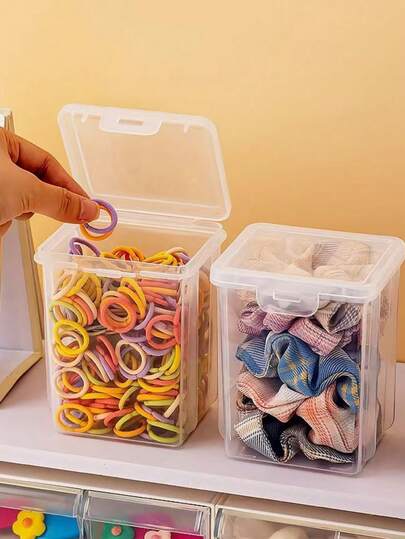 4/2/1pc Stackable Transparent Accessory Storage Box With Lid - Dust-Proof, Waterproof, Moisture-Proof, Suitable For Jewelry And Hair Accessories Storage, Modern Plastic Desktop Organizer Box, Multipurpose, Rectangular, Can Be Used As Jewelry Box, Jewelry Organizer, Storage Bag, Makeup Brush Holder, Perfume Holder