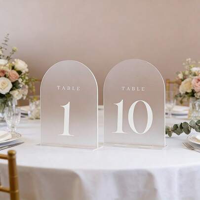 بطاقات أرقام طاولة الزفاف 1-10، أطباق أرقام طاولة بشكل قوس مطفأ مقاس 5x7 بوصة مع حوامل، مناسبة لحفلات الزفاف والمناسبات والحفلات والمطاعم، هدية مثالية، ديكور الزفاف، ديكور المنزل، ديكور الغرفة، هدايا الحفلات، حفلة عروس الحمام، التخرج، ديكورات حفلة العازب