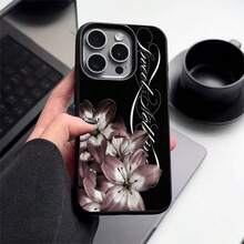1个TPU材质复古深紫色百合花图案手机壳，兼容 17 Pro Max/17/16 Pro Max/15/13/12/11、S20 FE/A15/S24/A55、Note 11/12/13 Pro，全包软壳保护套，国际版，非国内版 - 黑色 - 查看 1