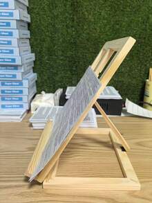 Adjustable Foldable Easel Desk Stand, Hollow Reading Rack, Foldable Portable Display Stand, Tabletop Small Art Easel, Made Of Pine Wood, Suitable For Tabletop Art Display, Desk Reading, Art Creation, And Exhibition - A - View 6
