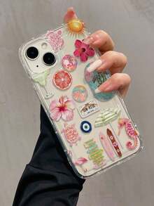 1pc 1pc Inflatable Flower Flamingo Minimalist TPU Shockproof Phone Case, Compatible With Apple 17, 16, 15, 14, 13, 12, 11 Pro Max, Air, And Series Phone Case  Summer - 1pc - 查看 8
