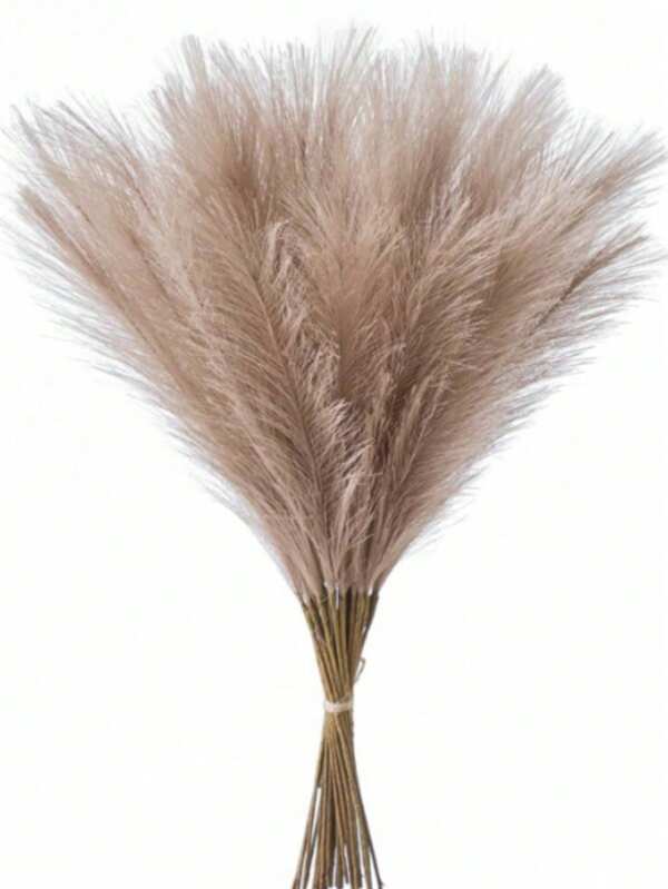20/50pcs Bohemian Style Artificial Brown Pampas Grass Flower Bouquet, Fake Floral Decor For Home/Wedding/Mother's Day/Party