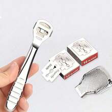 Professional Stainless Steel Foot Grater, Suitable For Calluses - Includes 10 Replacement Blades - Foot Care Callus Remover Pedicure Set - Silver - View 6