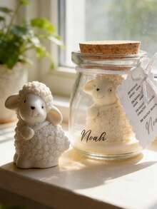 1个3D卡通小羊蜡烛模具，耐用梦幻设计，适用于香薰蜡烛工艺艺术家居装饰硅胶模具，复活节、母亲节、圣诞节、婴儿派对等场合适用。 - A - 查看 5