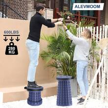 2026 Upgraded 18.1" Collapsible Stool With Cushion & Carry Bag 600lbs Max Weight Portable Telescoping Stool Sturdy Lightweight Retractable Seat Folding Chair For Camping & Outdoors - 紫色-XXL - 查看 5