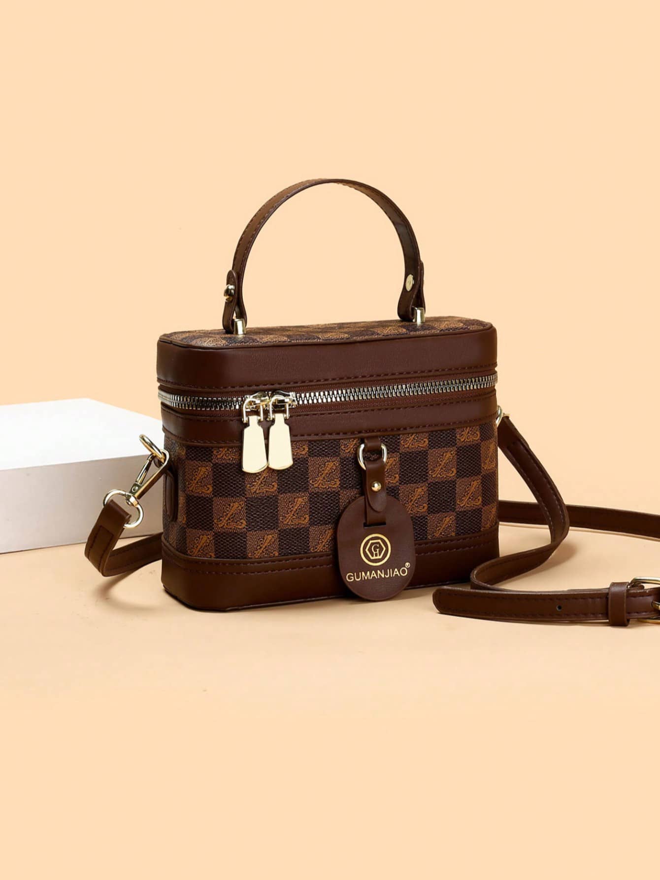 Uniwersalna damska torba na ramię z geometrycznym wzorem, regulowany pasek, torba typu crossbody, torba typu box, konstrukcja z klapką, odpowiednia do podróży, na zakupy, randki, idealny prezent dla kobiet, nastolatek, studentek, początkujących i pracujących kobiet, do biura, szkoły, pracy, biznesu, dojazdów do pracy, na zewnątrz, w podróży, na piknik itp. - Wielokolorowe - Zobacz 1