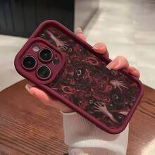 Ojos que miran en las profundidades sangrientas y carnales.funda de teléfono Fundas compatibles con ,Apple,VIVO,OPPO,,, y Honor.Fabricadas en silicona TPU,ofrecen protección contra golpes y caídas. - Burdeos - Ver 2
