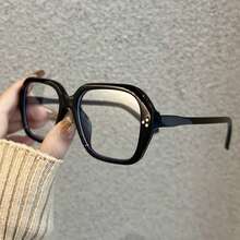 1pc Women's Large Frame Makeup-Free Optical Glasses Frame - Black - View 2