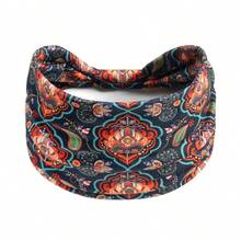 1 pieza Diadema ancha de moda estilo bohemio, diadema elástica con estampado floral antideslizante, pañuelo para el cabello de yoga y fitness, accesorio para el cabello estilo bohemio, hecho de fibra de poliéster, para playa y vacaciones - Multicolor - Ver 11