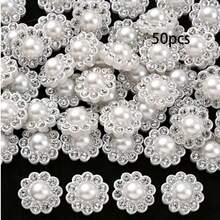 50 pezzi Perline con fondo piatto in strass bianco da 13mm, accessori per capelli fai-da-te con fiocco, materiali eleganti per la creazione di gioielli con perline - Diamante bianco a doppio strato - Visualizzare 7