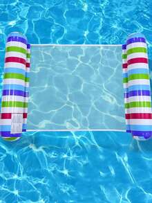 2026 New Inflatable Pool Hammock, Quick Inflation, Sturdy Striped Buoyant Lounger, Water Sports & Beach Pool Party, Single Person Floating Raft - Multicolor - View 3