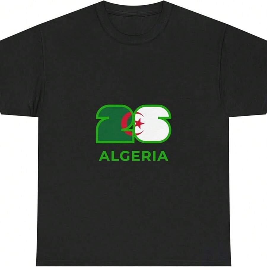 2026 World Cup Themed Tee _ Designed By Renowned Artist Samuel James And Featuring Algiria - 黑色 - 查看 1