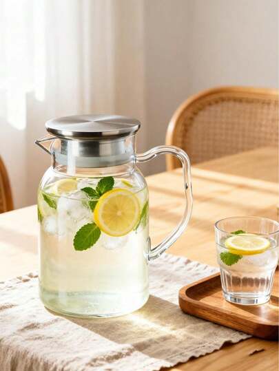 Water Pitcher With Sealed Lid – Large-Capacity Cold Water Jug With Built-In Silicone Seal To Prevent Leaks, Smooth Pouring Spout, Wide Mouth For Effortless Cleaning, Lid Options, Ideal For Iced Tea, Juice, And Daily Use