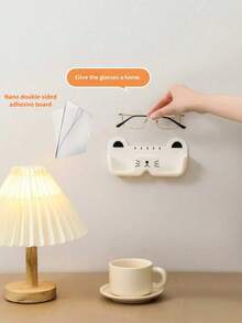 4/2/3//1pc Cute Cat-Shaped Glasses Holder, Wall-Mounted Eyewear Storage Rack, Fashion Glasses Organizer, Bedside Glasses Holder, Glasses Storage, No Drilling, Study Room. Suitable For Bedside, Bathroom, Room Decor, Study Room, Cat Accessories, Acrylic, Shelf, Back To School - Multicolor - View 9