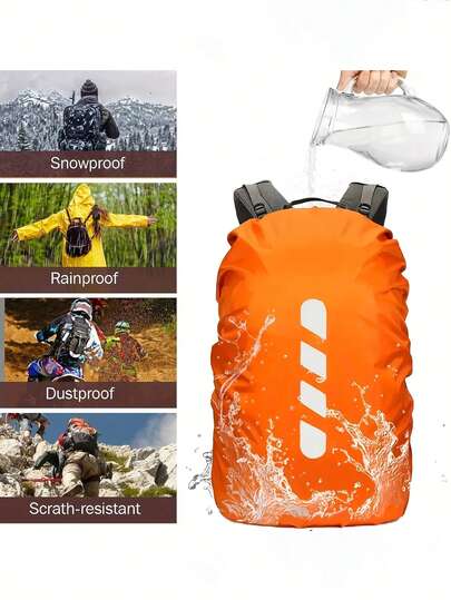 1pc Universal 30-40L Rain Cover For Backpack, Outdoor Backpack Rain Cover Dustproof Cover For Hiking Camping Travel Backpacks, Outdoor Hiking Pack Raincover With Reflective Strips For Hiking, Cycling, And Travel