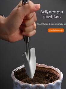 OBOVAY 2pcs Mini Stainless Steel Outdoor Gardening Tools, Beachcombing, Household Garden Trowel With Handle - Durable Metal Trowel And Rake, Soil Fork - Ideal For Gardening And Potting, Loosening Soil Home Trowel Rake Tool Set, Handle Cultivating And Rural Gardening Tools, Compact Gardening Tool Kit - Multiple Styles - View 4